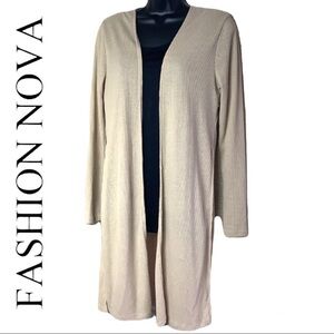 Fashion Nova cream open duster/cardigan Jacket size S